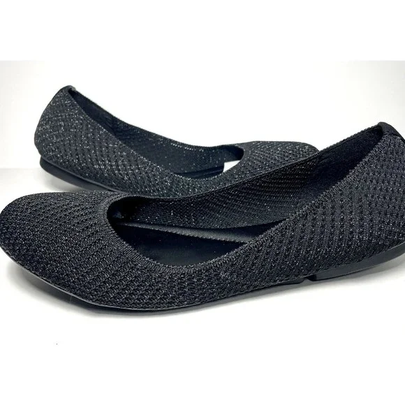 Alfani Womens Step 'N Flex Tamii Knit Flats Black Classic Round Toe Slip On 7.5 - Picture 2 of 6